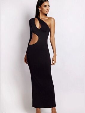 New $189 MESHKI Black Joyce Cutout Bodycon Dress Small